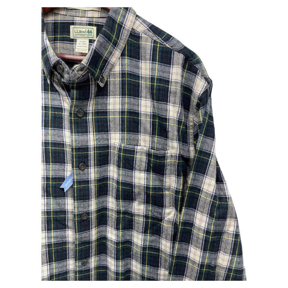 L.L.Bean Mens XL Plaid Button Down Long Sleeve‎ Shirt